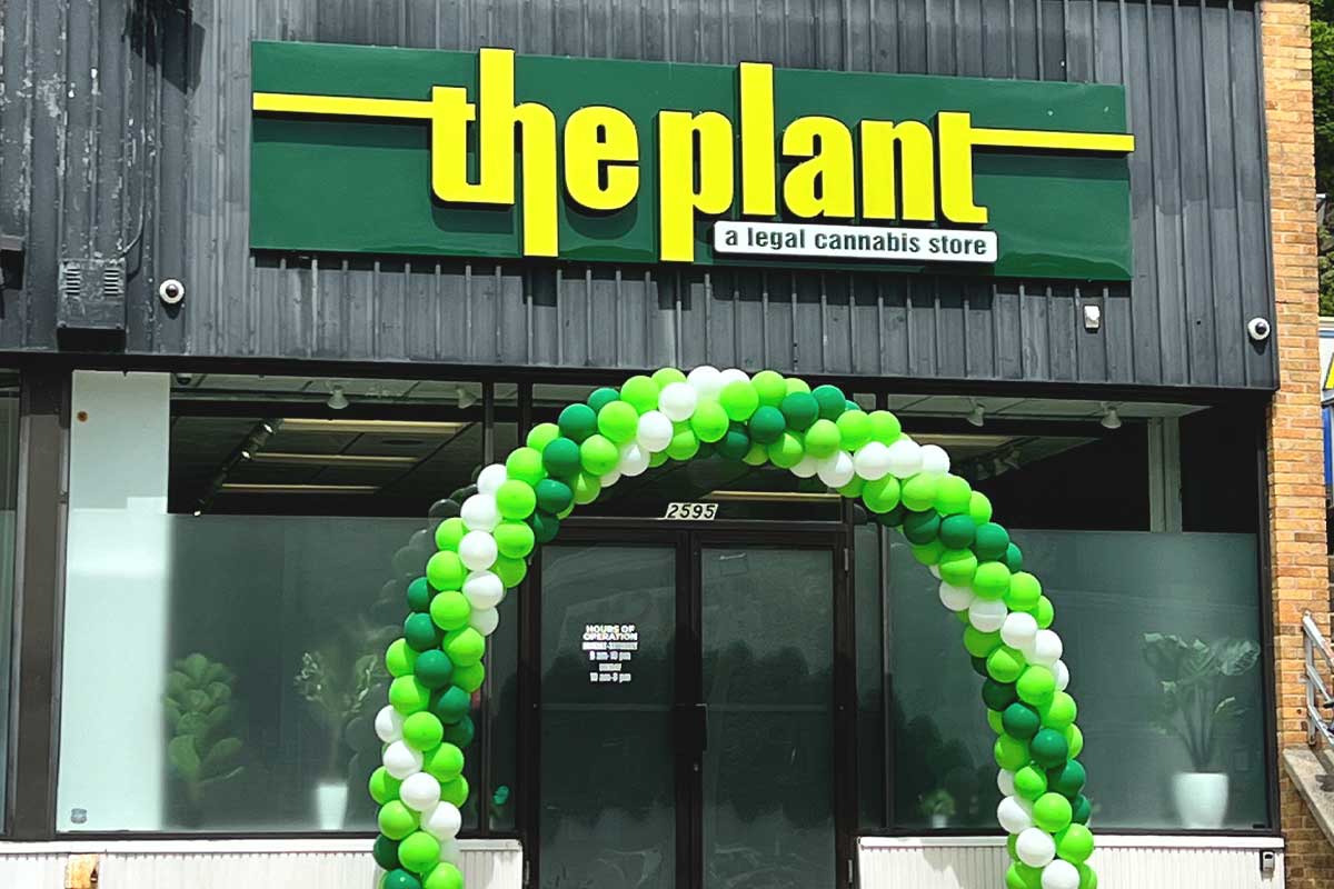 Exterior of The Plant a cannabis dispensary 